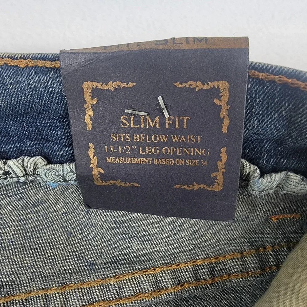 FWRD Mens Denim Jeans 40x34 Distressed Patchwork Streetwear Patches Destroyed
